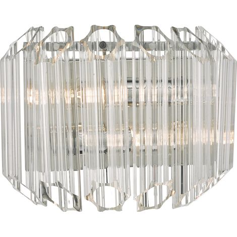DAR TUVALU - Applique Murale Verre & Chrome Poli, 2x E14 (1/5)