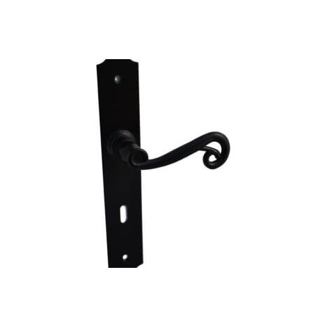 Quincadeco – Poignée de porte d'entrée Mazarine noir – Entraxe 195 mm – Zamak finition époxy noir – Pour portes 38 à 46 mm d'épaisseur