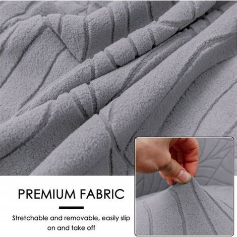 Jacquard-Sofabezug mit Blattmuster, Schutzhülle für Clubsessel – hochelastisch – abnehmbar und waschbar – Dunkelgrau (1/5)