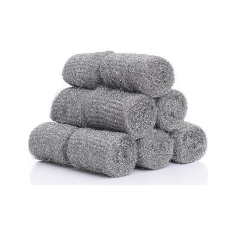 Tampon En Laine D'acier Inoxydable - Nettoyage Et Polissage Robinets Bouilloires - Usage Domestique Polyvalent - Lot De 12 (1/3)
