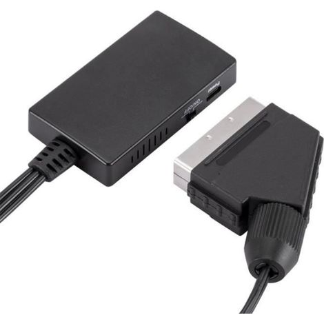 Adaptateur HDMI - - Péritel vers HDMI - Résolution 1080P/720P - Câble inclus - Noir (1/4)