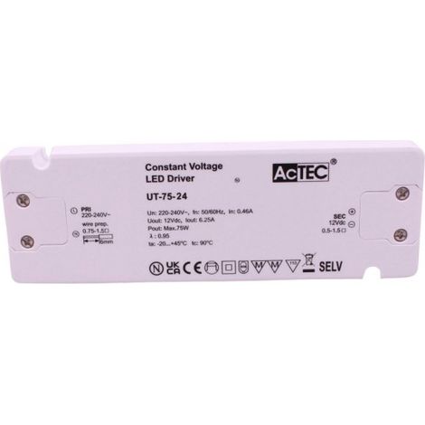 Alimentatore Trasformatore Ultra Slim 24V Tensione Costante CV (75W)
