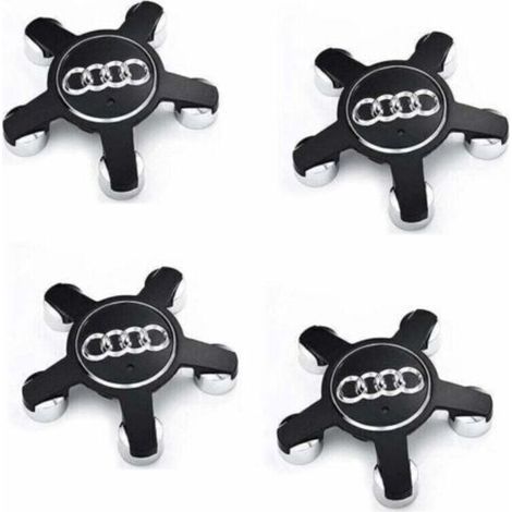 Jeu de 4 caches-moyeux pour Audi – Enjoliveurs 135 mm – ABS noir – Installation facile sur moyeux de roue - 4f0601165 (1/4)