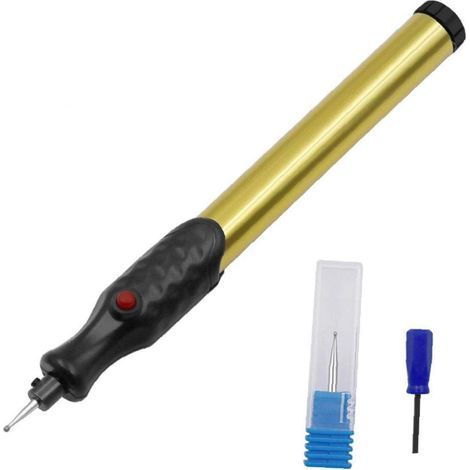 Gravure électrique Pen Graveuse Carve Outil pour le bricolage Bijoux en verre Métal bijoux - (sans fil de précision avec Bit Graveuse diamant Astuce) (1/5)