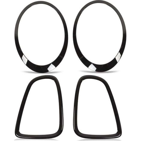 Feux avant et arrière avec cadre et garnitures de protection noir brillant pour Mini Cooper R56/R57/R58/R59 (2007–2015) (1/4)