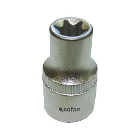 Llave de vaso torx hembra de 1/2 en acero al cromo vanadio y Medidas de E-10 a E-24                                                     E-12