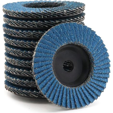 Lot de 10 disques à lamelles grain 60 - Diamètre 76 mm Pour meuleuse d'angle - Disques à lamelles - Disque à ébarber pour métal et bois (1/5)