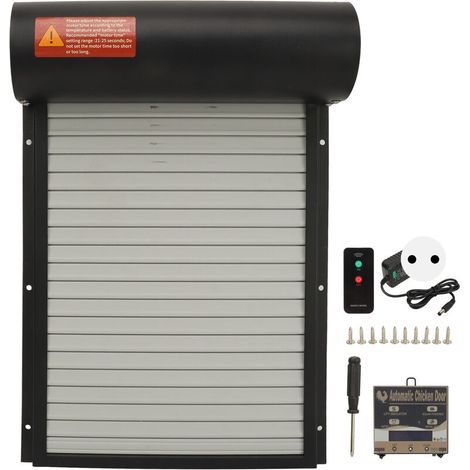 3-in-1 Automatic Chicken Coop Door, 100-240V, with Light Sensor, Timer and Remote Control, for Ducks and Geese, Black, EU Plug (1/5)