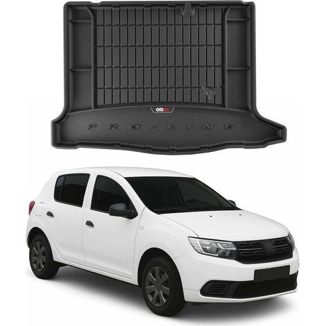 Tapis de Coffre 3D TPE Premium Compatible avec Dacia Sandero II 2012-2020 - Bac de Protection de Coffre Intérieur antidérapant Revêtement de Coffre Bords Hauts pour Voiture Noir