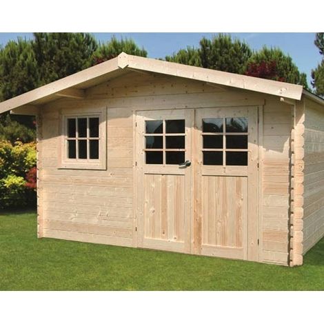 Abri de jardin SALZBURG en bois 9,94 m², Toiture Toit standard (roofing), Plancher Non (1/5)