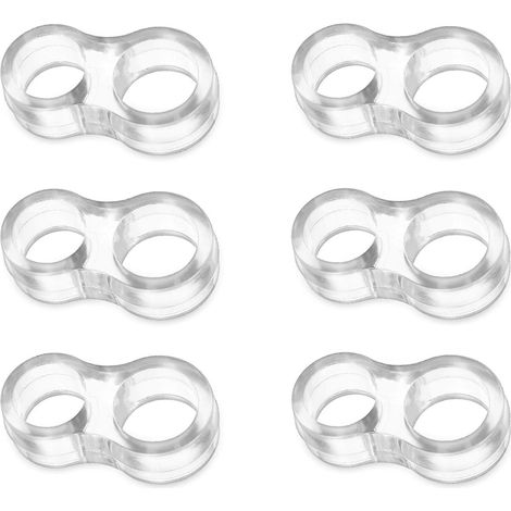 Lot de 6 petits butoirs de porte en silicone pour poignées en PVC - Transparents et non toxiques (1/5)