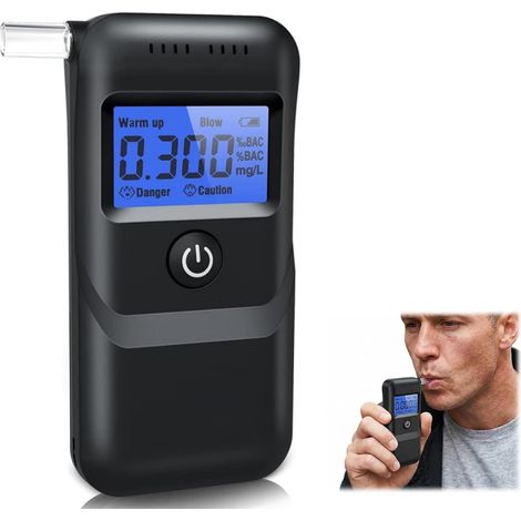 Testeur D Alcool - Capteur Semi Conducteur - Affichage LCD Bleu - Précision Élevée - Usage Domestique Et Professionnel - Noir (1/5)