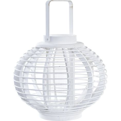 DKD Home Decor Lanterne Blanc Bambou 35x35x29 cm (1/3)