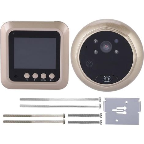 Caméra de sécurité sans fil avec sonnette vidéo 2.4 Pouces Numérique Sonnette LCD Couleur Écran Support Vision Nocturne Vidéo Judas Intelligent Sonnette Maison Sonnette Caméra Installation facile ( Co (1/5)