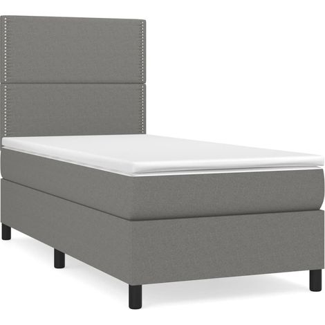 Maison Exclusive - Boxspringbett mit Matratze Dunkelgrau 90x190 c