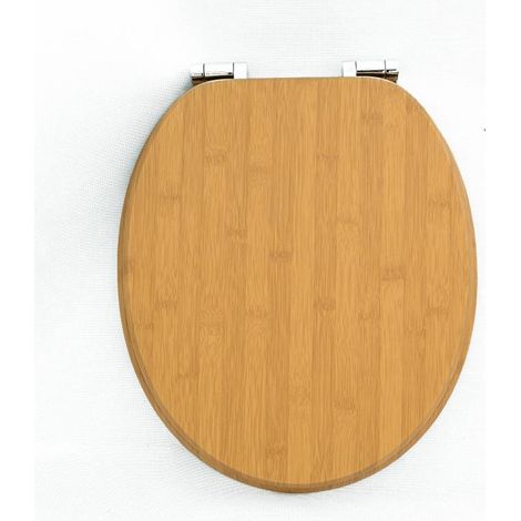 Abattant WC en MDF avec fermeture douce, design élégant effet veinage bois, accessoire de salle de bains durable (1/5)