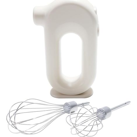 Mélangeur à main électrique sans fil, batteur à œufs rechargeable par usb avec 2 fouets, pour la cuisson, la cuisine, la mousse de café, blanc (1/5)