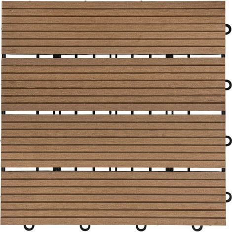 Home Deluxe - Piastrelle in legno WPC BAVARO  colore: teak, quantità: 6 m²