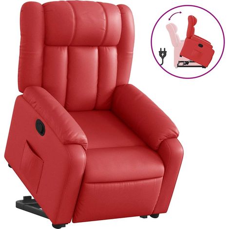 Fauteuil relax Fauteuil inclinable Rouge Similicuir (1/5)