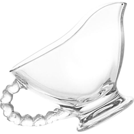 Saucière Distributeur de Sauce en Verre 120 Ml avec Anse Cœur, Pot à Lait Transparent Léger, pour Table Cuisine, Service Individuel Pratique