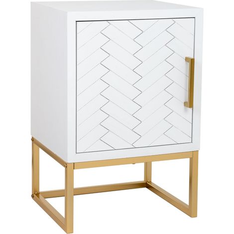 Mesita 1 puerta madera y metal 40x35x61h cm (1/5)