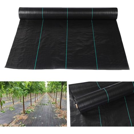 Toile De Paillage 1x10m: Toile Anti Mauvaises Herbes Jardin 100g/M², Résiste Rayons UV, Bache Desherbant Anti Mauvaise Herbe Pour Aménagement Paysager, Systèmes De Drainage, Couvre-Sol (Noir) (1/5)