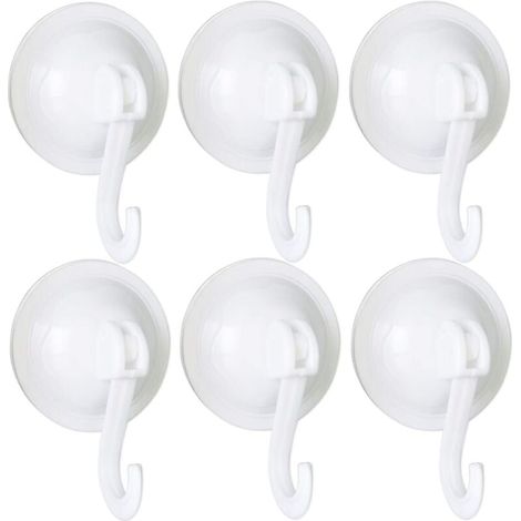 Set di 6 ganci da parete riutilizzabili con ganci a ventosa da 70 mm, impermeabili e senza residui, adatti per cappotti, sciarpe, asciugamani, borse, chiavi del bagno, della cucina e dell'ufficio (1/4)