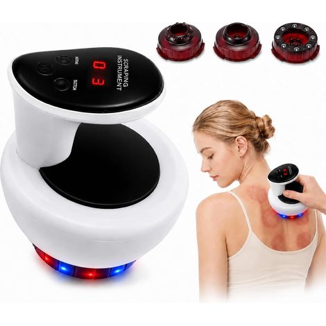 Masseur de cellulite, ventouse électrique avec vide et chaleur, 15 niveaux de massage contre la cellulite, ventouses électriques avec 3 têtes de massage, peau plus ferme, Gua Sha pour ventre, dos (1/5)