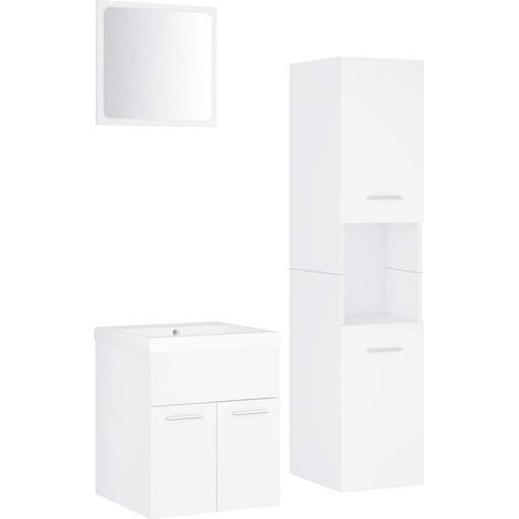 Maison Exclusive - Badmöbel-Set Weiß Holzwerkstoff (1/5)