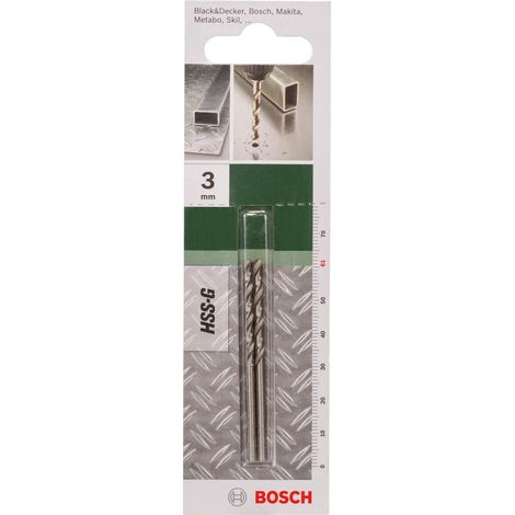 Bosch Accessories 2609255038 HSS Metall-Spiralbohrer 3 mm Gesamtlänge 61 mm geschliffen DIN 338 Zy (1/4)