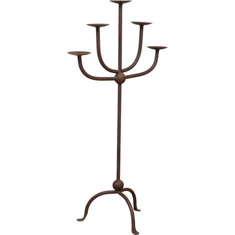 Handmade wrought iron candelabrum stand