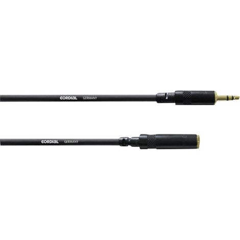 Rallonge audio [1x Jack mâle 3.5 mm - 1x Jack femelle 3.5 mm] Cordial CFS 3 WY noir 3.00 m
