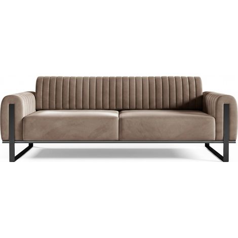 Selsey Parissa - Schlafsofa, Samt Beige schwarze Füße, 228 cm (1/5)