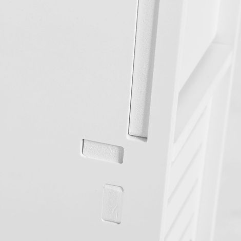 Armoire de Salle de Bain 80x15.5x15 cm en Bois Blanc, Rangement pour Papier Toilette, Étagère et Meuble de Toilettes (1/5)