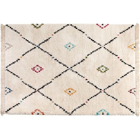 Tapis de Salon Style Berbère Multicolore 160 x 230 cm Shaggy Doux et Moelleux en Polypropylène - PANGIVO (1/3)