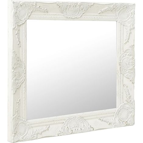 Maison Exclusive - Wandspiegel im Barock-Stil 60x60 cm Weiß