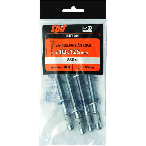 4 anclajes de expansión SPIT, diámetro 10 x longitud 125 mm SPIT