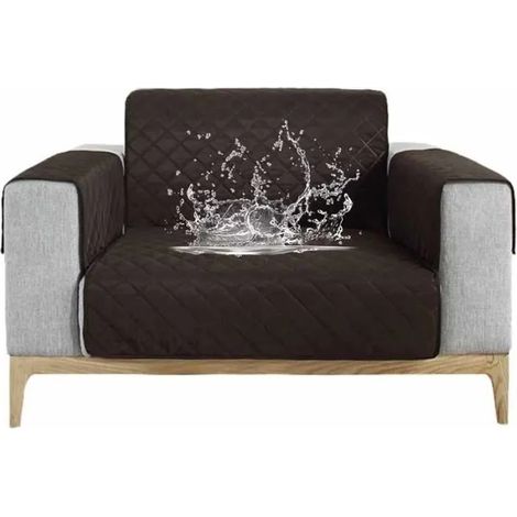 Housse de canapé - FOLAYA - Café Noir - Imperméable - Antidérapante - Lavable en machine (1/3)