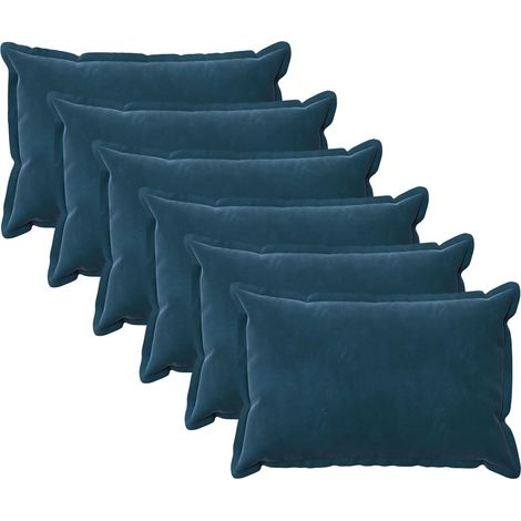 Kissenbezug 6 pcs HOUTEN Blau 40 x 60 cm Samt vidaXL