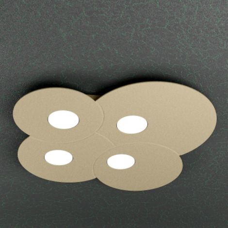 Plafonnier Rond Toplight Cloud 4 Lumières Avec Douille Gx53, Structure Couleur Sable, Design Moderne 49X48X3Cm (1/5)