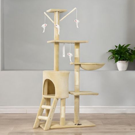 Arbre à chat beige 60 x 35 x 134 cm (1/5)