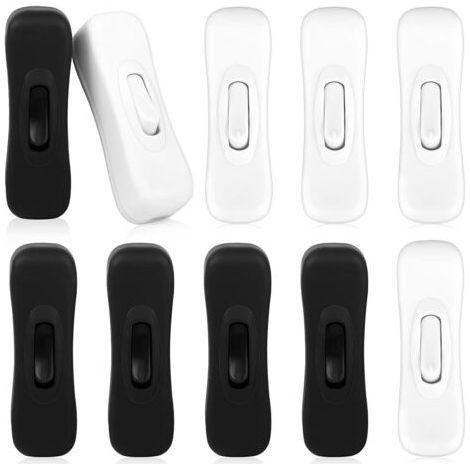 10 Pack Intermediate Switch Lamp Switch Cord Switch 2A Black Inline Switch Cord Switch White Intermediate Switch for Small Appliance Lam (1/5)