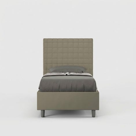 Einzelbett Kinder mit Stauraum 80x190 modern Kunstleder Sunny S - Braun
