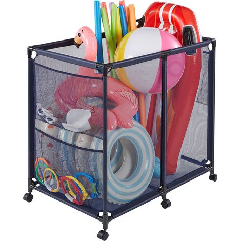 VEVOR Cestino Portaoggetti Galleggiante per Piscina 93,5x61x90,4 cm Contenitore Portaoggetti in Rete a Bordo di Piscina per Galleggianti Giocattoli Attrezzatura, Telaio in Metallo, Cestino Organizer
