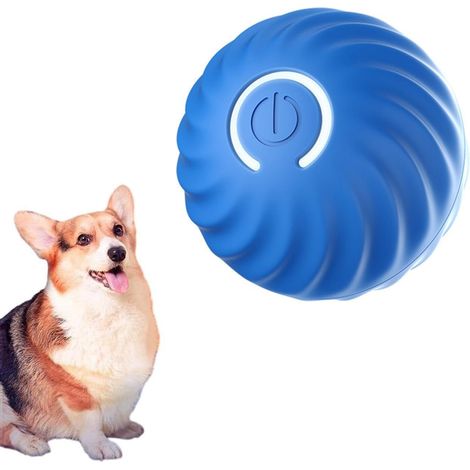 Palla interattiva per cani, palla rimbalzante auto-mobile per cani, giocattoli interattivi e intelligenti con palla rotante automatica ricaricabile tramite USB (blu)
