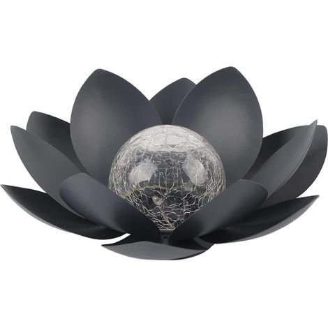 Lampes Solaires, Décor De Jardin Extérieur Craquelé Globe Verre Fleur IP55 LED étanche Forme De Fleur Lampe pour la Décoration des Cours (1/5)