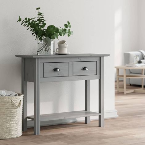 Table console,Table d'appoint,Bout de canapé BODO gris 90x34,5x73 cm bois de pin massif DGBDF954437 (1/5)