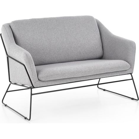Canapé confort métal et tissu gris May (1/5)