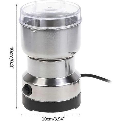 Moulin à café électrique en acier inoxydable pour grains de café, épices et noix, idéal pour la cuisine, la maison, le bureau et les voyages.-AquaForge