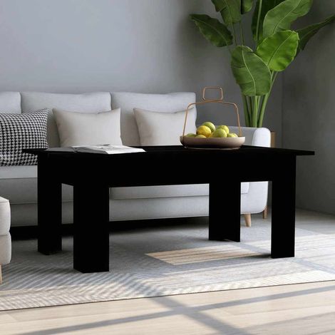 Coffee Table  Black  Engineered wood  Medium   Sleek   Coffee Table vidaXL